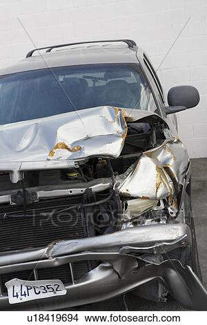 Picture - Close-up of damaged car. Fotosearch