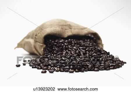 Coffee beans spilling from sack, close-up View Large Photo Image Stock Image - Coffee beans spilling from sack, close-up. Fotosearch