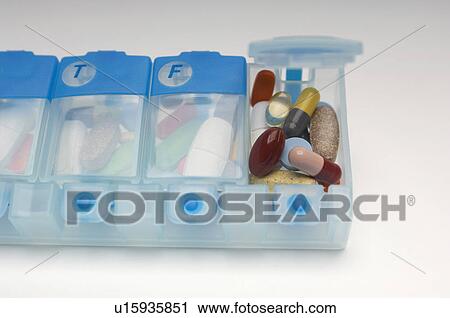 Stock Image - Container of medication. Fotosearch