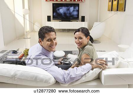 Couple Watching TV View Large Photo Image Stock Image - Couple Watching TV. Fotosearch