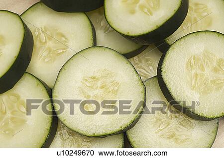 Stock Image - Cucumber slices. Fotosearch