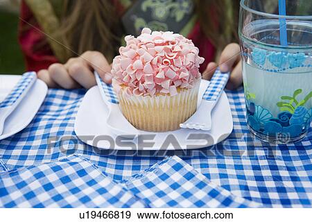 Cupcake on Plate View Large Photo Image Stock Photo - Cupcake on Plate. Fotosearch