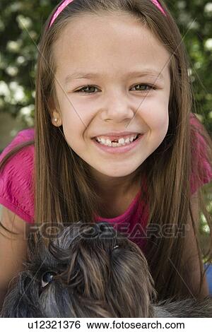 Dog Looking up at Little Girl View Large Photo Image Stock Photograph - Dog Looking up at Little Girl. Fotosearch