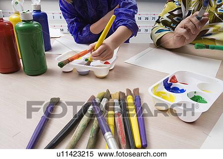 Elementary Students Painting View Large Photo Image Stock Photography - Elementary Students Painting. Fotosearch