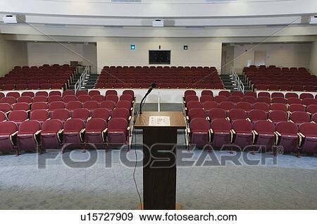 Empty conference auditorium View Large Photo Image Stock Photo - Empty conference auditorium. Fotosearch