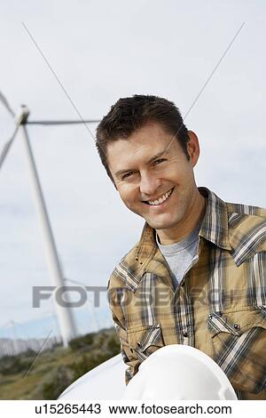 Engineer at wind farm, portrait View Large Photo Image Stock Image - Engineer at wind farm, portrait. Fotosearch