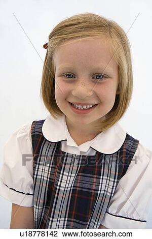 Stock Image - Girl Wearing School Uniform. Fotosearch