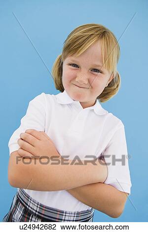 Girl Wearing School Uniform View Large Photo Image Stock Image - Girl Wearing School Uniform. Fotosearch