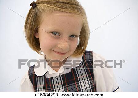 Stock Photo - Girl Wearing School Uniform. Fotosearch