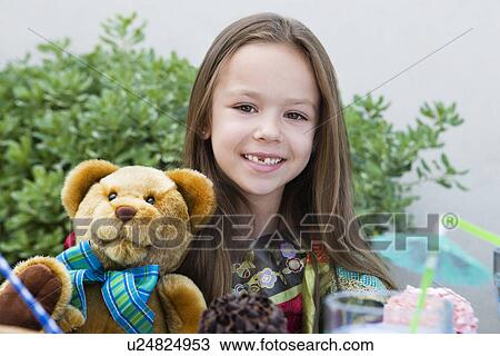 Girl with Teddy Bear View Large Photo Image Stock Image - Girl with Teddy Bear. Fotosearch