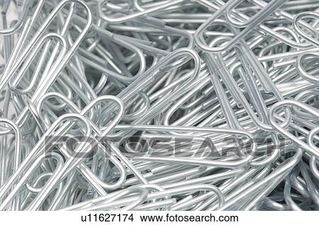Picture - Heap of paper clips, close-up. Fotosearch
