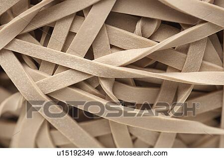 Stock Photo - Heap of rubber bands, close-up. Fotosearch