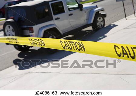 Jeep Behind Police Tape View Large Photo Image Stock Image - Jeep Behind Police Tape. Fotosearch