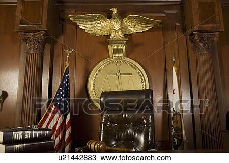 Judges chair in court room View Large Photo Image Stock Image - Judges chair in court room. Fotosearch