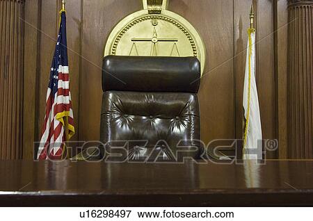 Judges chair in court View Large Photo Image Stock Photo - Judges chair in court. Fotosearch