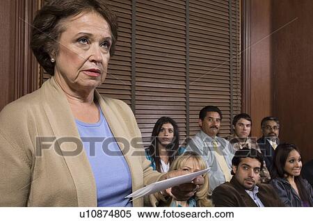 Stock Photography - Juror in jury box. Fotosearch