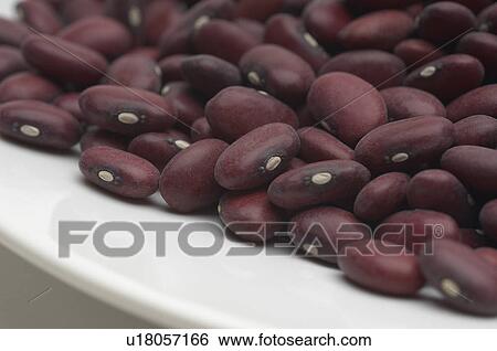 Stock Photograph - Kidney beans on plate, close-up. Fotosearch