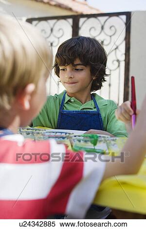 Stock Photography - Kids Painting. Fotosearch