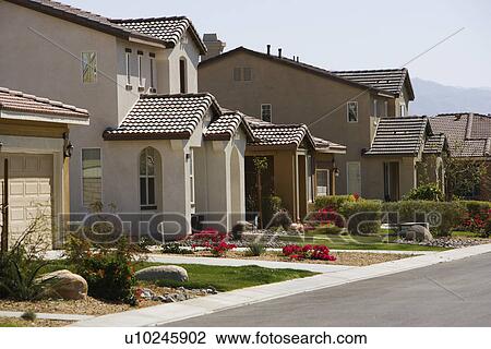 Large New Houses in New Development View Large Photo Image Stock Image - Large New Houses in New Development. Fotosearch