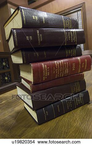 Picture - Legal books in court room. Fotosearch