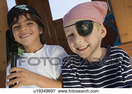 Little Boy Playing Pirate View Large Photo Image Stock Photo - Little Boy Playing Pirate. Fotosearch
