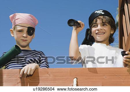 Little Boys Playing Pirate View Large Photo Image Picture - Little Boys Playing Pirate. Fotosearch