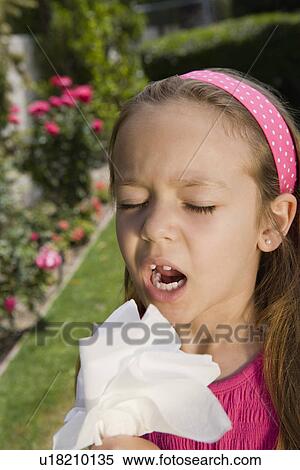 Little Girl Sneezing View Large Photo Image Stock Photography - Little Girl Sneezing. Fotosearch