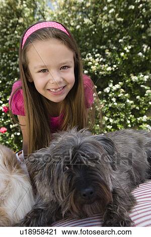 Little Girl with Pets View Large Photo Image Stock Image - Little Girl with Pets. Fotosearch