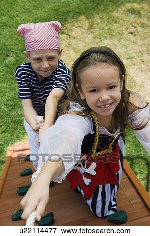 Little Kids Playing Pirate View Large Photo Image Stock Photo - Little Kids Playing Pirate. Fotosearch