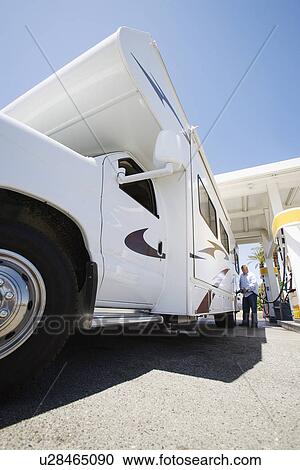 Man Refueling RV View Large Photo Image Stock Image - Man Refueling RV. Fotosearch