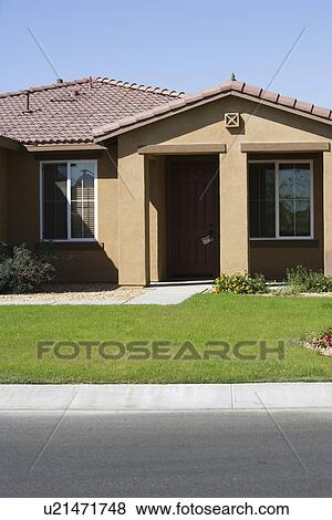 New House With Groomed Lawn View Large Photo Image Stock Photo - New House With Groomed Lawn. Fotosearch