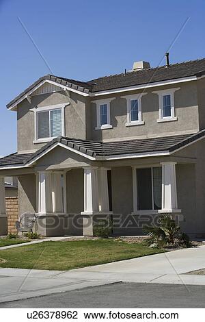 New Two Story House View Large Photo Image Stock Image - New Two Story House. Fotosearch
