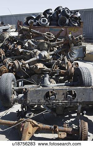 Stock Image - Pile of rusty car parts. Fotosearch