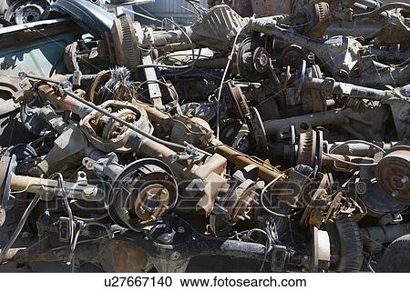 Stock Image - Pile of rusty car parts. Fotosearch