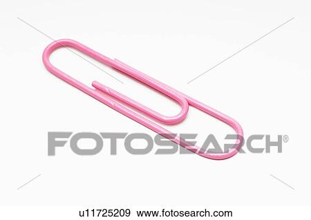 Stock Photo - Pink paper clip on white background. Fotosearch