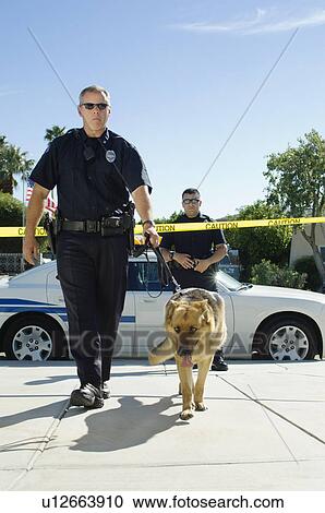 Stock Image - Police Officer and Police Dog. Fotosearch