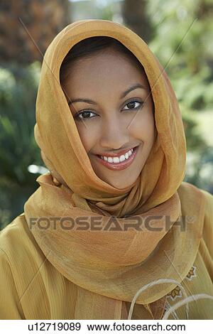 Stock Photo - Portrait of muslim woman. Fotosearch