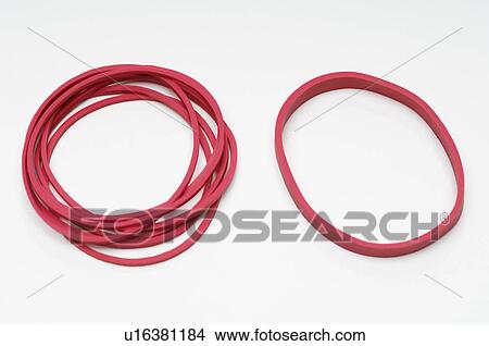 Red rubber bands on white background View Large Photo Image Picture - Red rubber bands on white background. Fotosearch