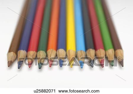 Stock Image - Row of crayons. Fotosearch