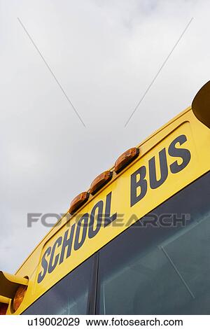 School Bus Written Above Windshield View Large Photo Image Stock Photo - School Bus Written Above Windshield. Fotosearch