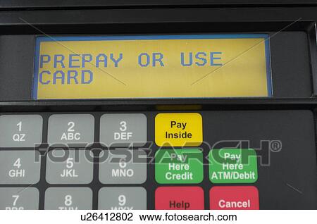 Screen of gas pump with automatic payment, close-up View Large Photo Image Stock Image - Screen of gas pump with automatic payment, close-up. Fotosearch