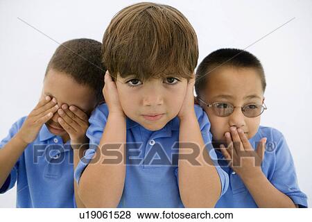 Stock Photo - See No Evil, Hear No Evil, Speak No Evil. Fotosearch