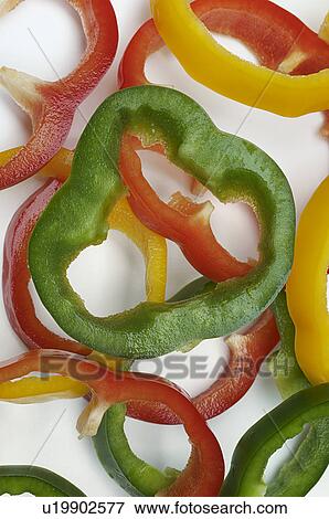 Stock Photo - Sliced bell peppers, close-up. Fotosearch
