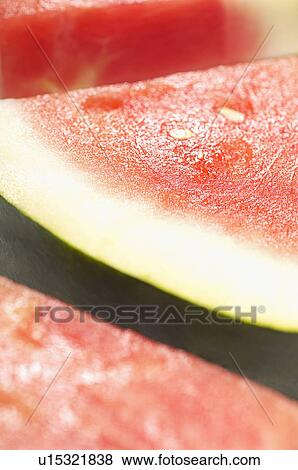 Stock Photo - Sliced watermelon, close-up. Fotosearch