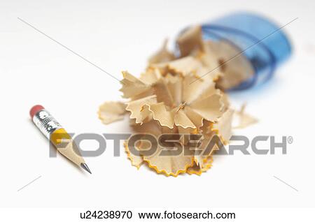 Stock Image - Small pencil with shavings. Fotosearch