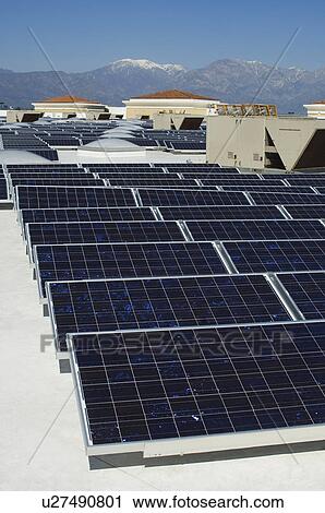 Stock Image - Solar Panels at Solar Power Plant. Fotosearch