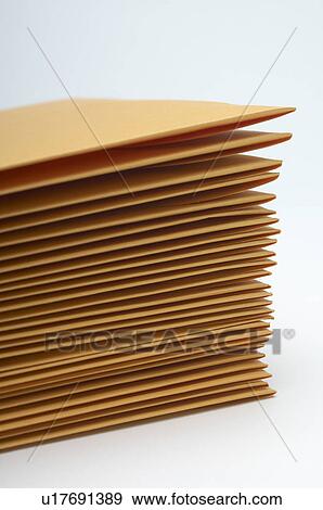 Stock Photo - Stack of brown envelopes. Fotosearch
