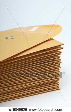 Stack of brown envelopes View Large Photo Image Stock Photograph - Stack of brown envelopes. Fotosearch