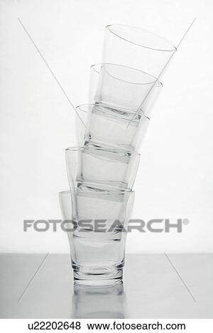 Stock Photo - Stack of drinking glasses. Fotosearch