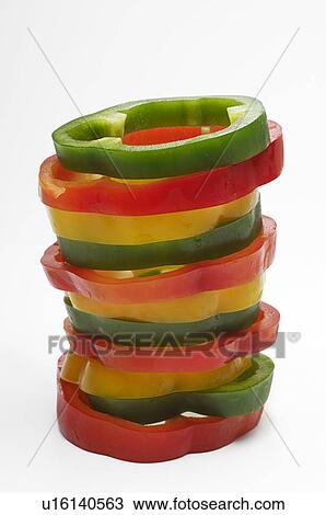 Stacked pepper slices View Large Photo Image Stock Image - Stacked pepper slices. Fotosearch